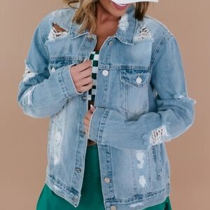 Distressed Light Blue Denim Jacket